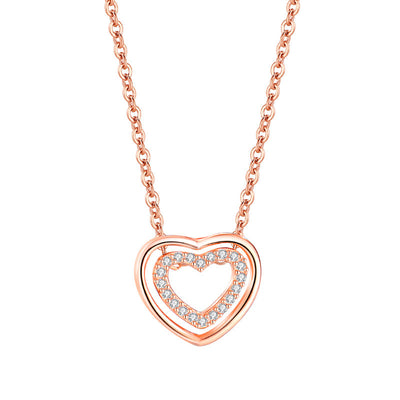 Sterling Silver Halsband med Heart-to-Heart Hänge S925