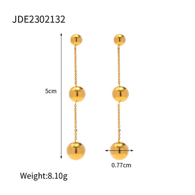 Örhängen med Hänge i Rostfritt Stål och Boll