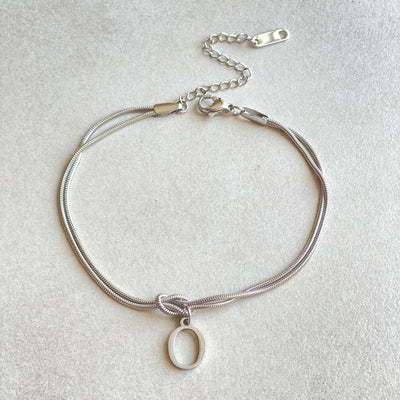 A-Z Love Knot Armband för Kvinnor & Par - Guldfärgad Stål Snake Chain Charm - Elegant Smycke till Alla Hjärtans Dag