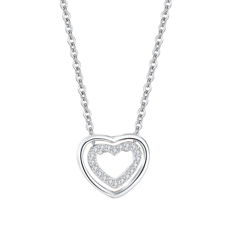 Sterling Silver Halsband med Heart-to-Heart Hänge S925