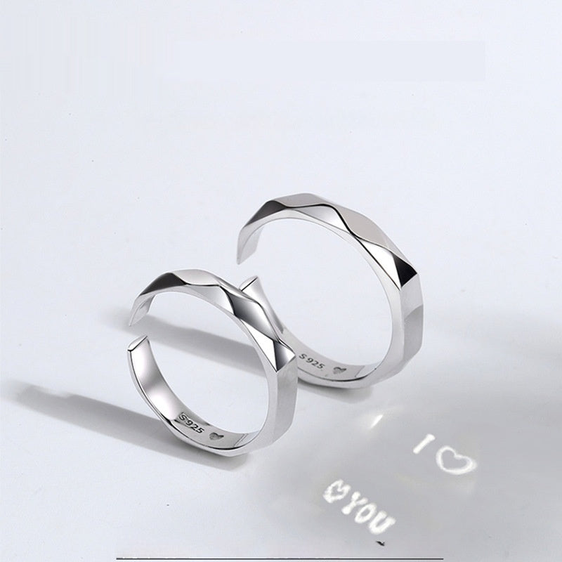 S925 Sterling Silver Ring med Dold Kärleksdesign