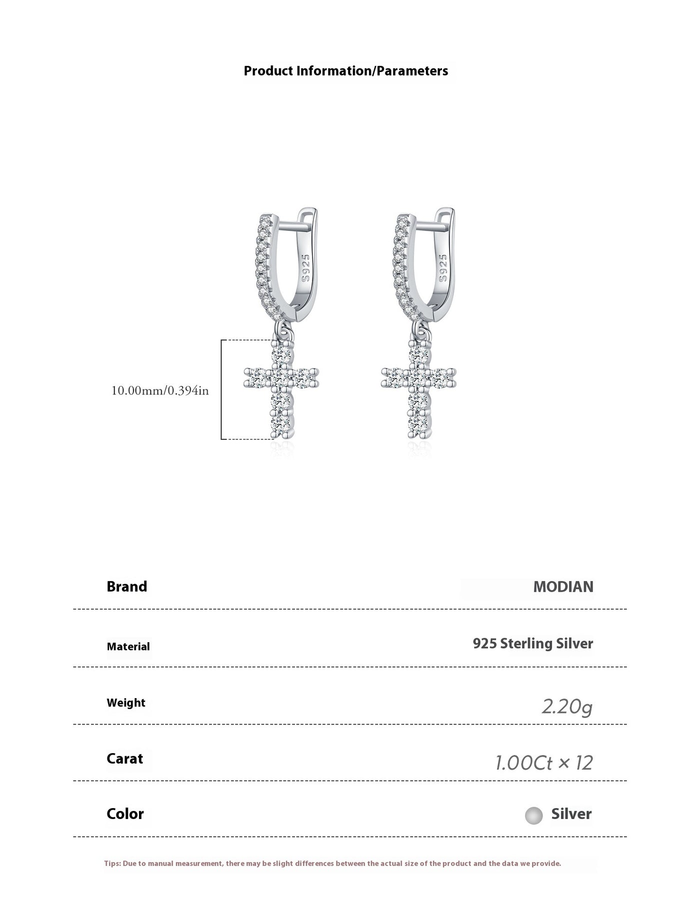 Sterling SilvÖrhängen i Sterling Silver med Korser Cross Earrings