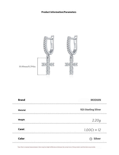 Sterling SilvÖrhängen i Sterling Silver med Korser Cross Earrings